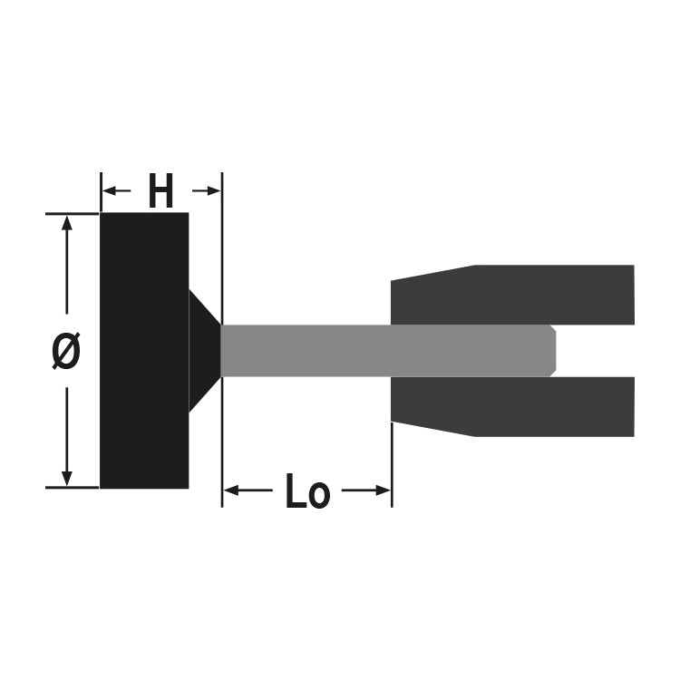 Beta Mole abrasive con gambo, granuli abrasivi di corindone rosa con legante ceramico, forma cilindrica
