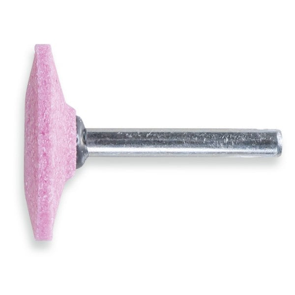 Beta Mole abrasive con gambo, granuli abrasivi di corindone rosa con legante ceramico, forma a disco