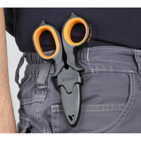 Beta Forbici per elettricisti a doppio effetto, con profili a fresa in acciaio inossidabile rivestito in DLC