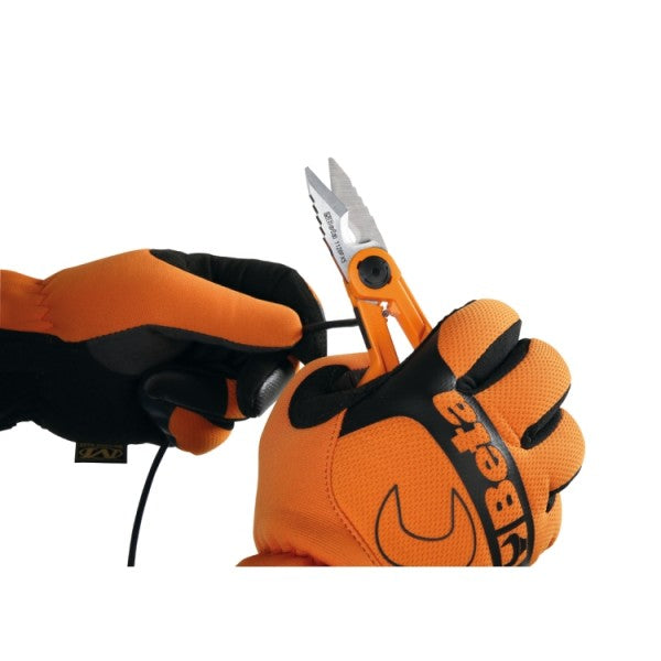 Beta Forbici elettricista con svasatore, lame in acciaio inossidabile con microdentatura, gola tranciacavo e crimpatore per terminali a tubetto