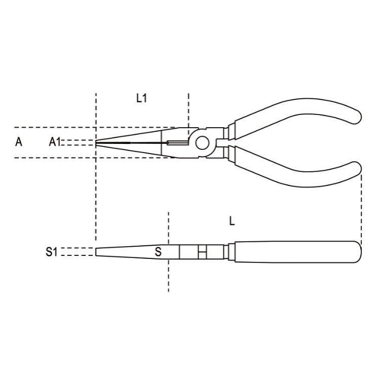 Beta Pinze a becchi piatti lunghissimi diritti zigrinati manici ricoperti con 2 strati di PVC antiscivolo finitura industriale