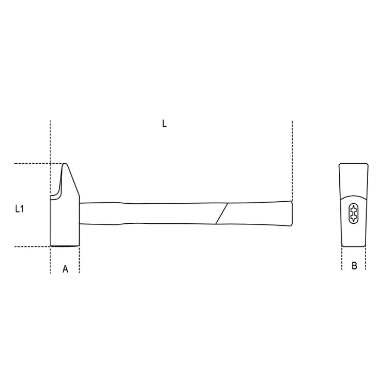 Beta Martelli tipo francese per meccanici, manico in fibra H-SAFE