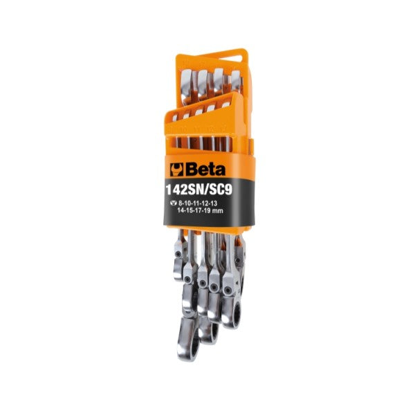 Beta Serie di 9 chiavi combinate a cricchetto snodate con supporto compatto - Olivieri Ferramenta srl
