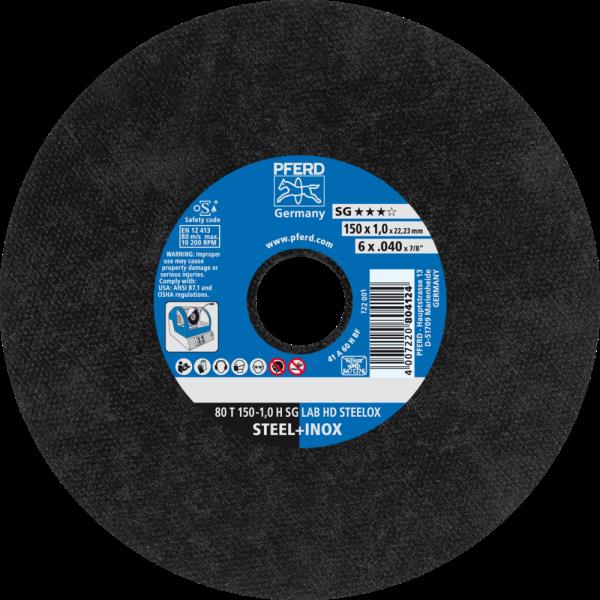 PFERD LABOR SG dischi taglio stazionario 80 T 150-1,0 H SG LAB HD STEELOX/22,23