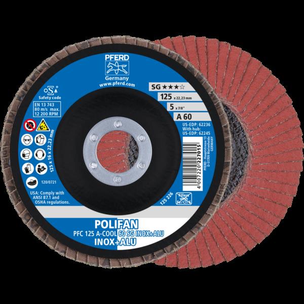 PFERD Dischi lamellari POLIFAN PFC 125 A-COOL 60 SG INOX+ALU