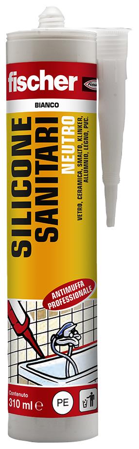 FISCHER Silicone sanitari SNS 310 BI - Bianco (1 Pz.)