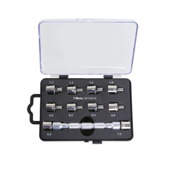 Beta Set chiave universale a testina intercambiabile e 10 inserti, per serraggio raggi ruote