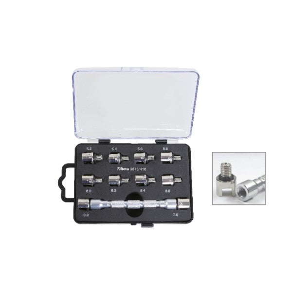 Beta Set chiave universale a testina intercambiabile e 10 inserti, per serraggio raggi ruote