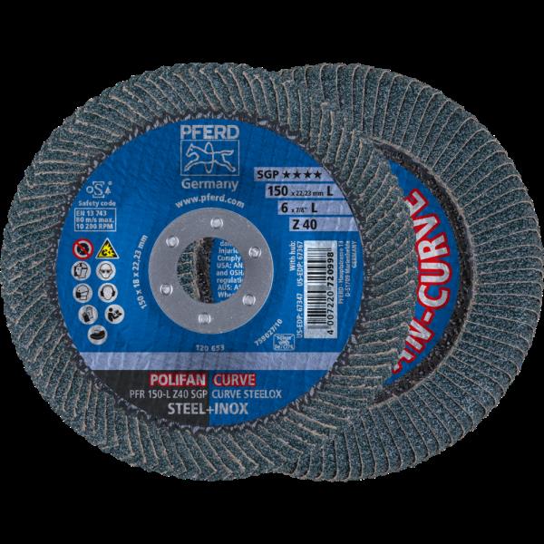 PFERD Dischi lamellari POLIFAN PFR 150-L Z 40 SGP CURVE STEELOX