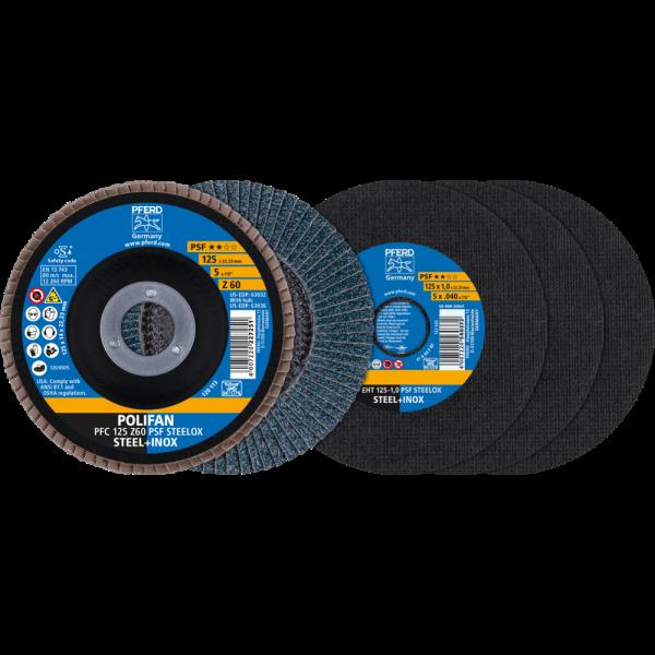 PFERD Materiale VKF 6/promozioni VKF SET 125 PSF STEELOX (EHT 1,0/PFC Z60)