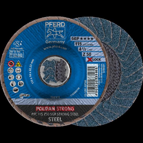 PFERD Dischi lamellari POLIFAN PFC 115 Z 50 SGP STRONG STEEL/X-LOCK
