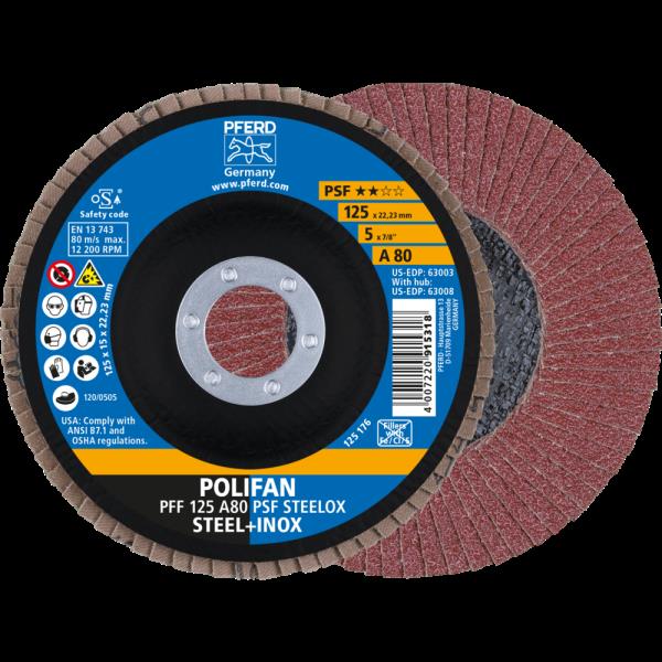 PFERD Dischi lamellari POLIFAN PFF 125 A 80 PSF STEELOX