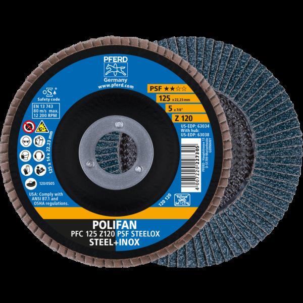 PFERD Dischi lamellari POLIFAN PFC 125 Z120 PSF STEELOX (5)