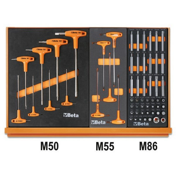 Beta Assortimento di 170 utensili per autoriparazione in vassoio morbido in EVA