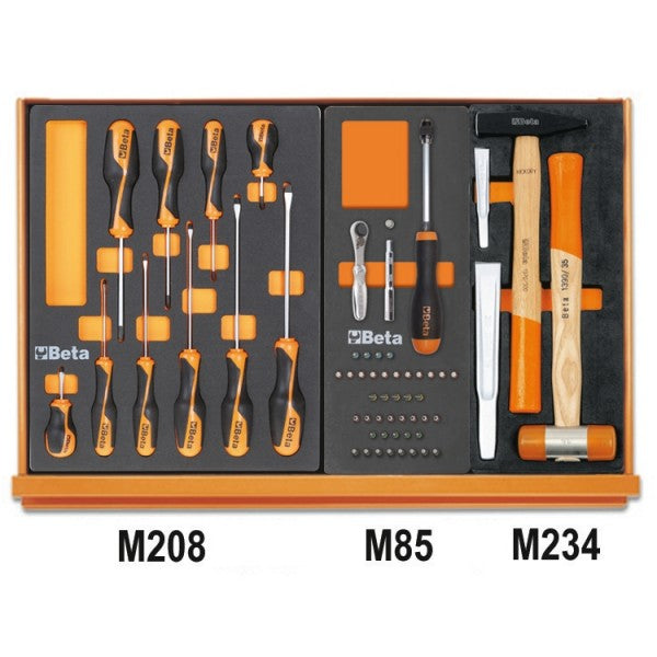 Beta Assortimento di 170 utensili per autoriparazione in vassoio morbido in EVA