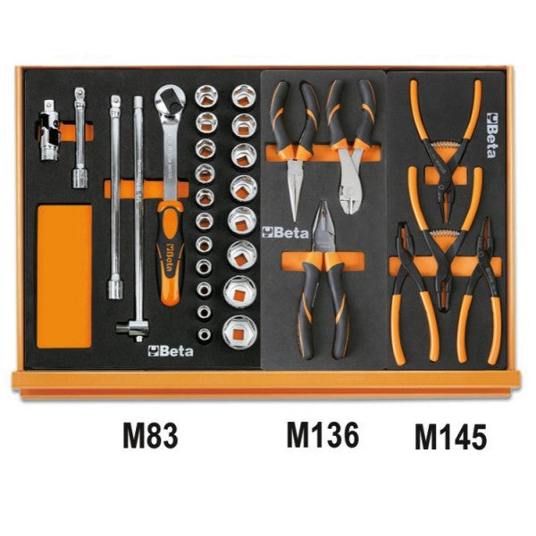 Beta Assortimento di 170 utensili per autoriparazione in vassoio morbido in EVA
