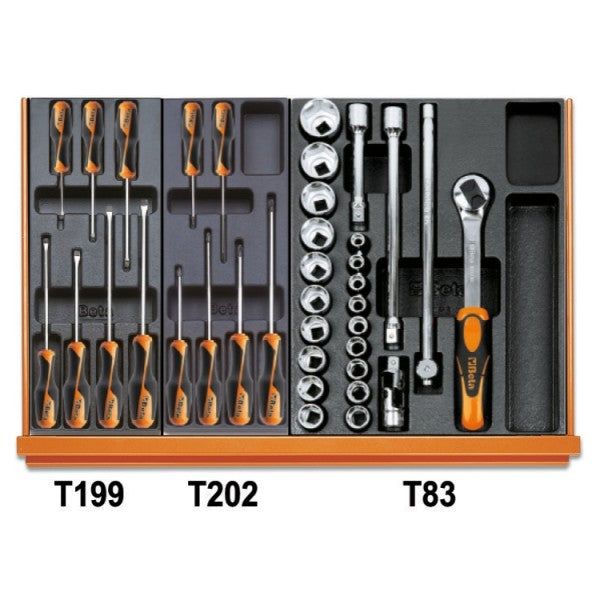 Beta Assortimento di 102 utensili per autoriparazione in termoformato rigido in ABS