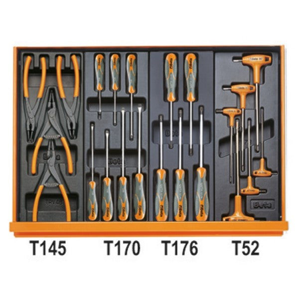 Beta Assortimento di 153 utensili per autoriparazione in termoformato rigido in ABS