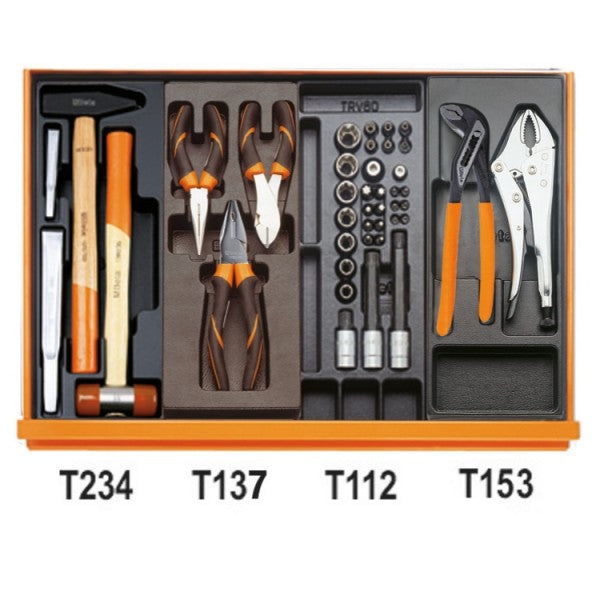 Beta Assortimento di 153 utensili per autoriparazione in termoformato rigido in ABS