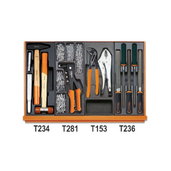 Beta Assortimento di 232 utensili per manutenzioni industriali in termoformato rigido in ABS