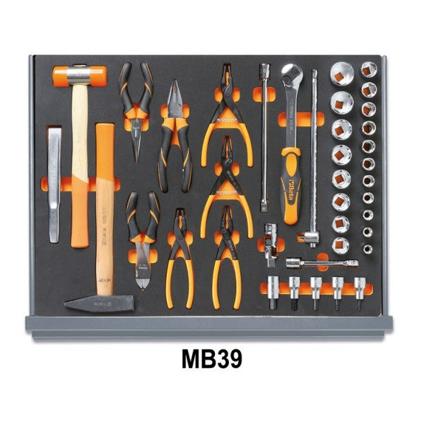 Beta Assortimento di 98 utensili per autoriparazione in vassoio morbido in EVA