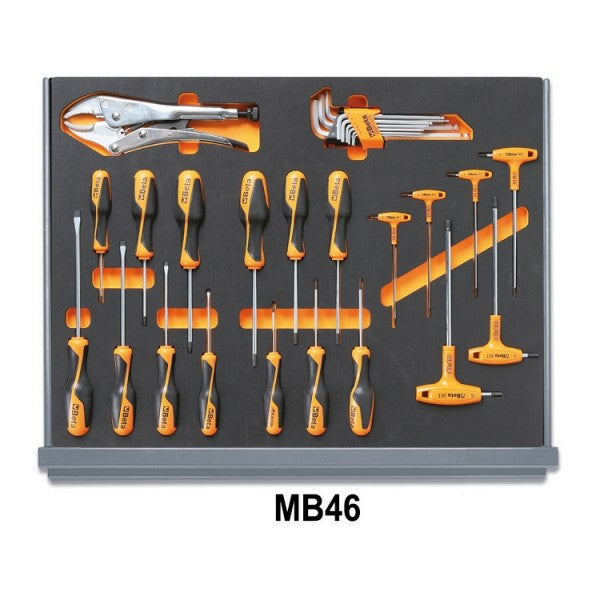 Beta Assortimento di 98 utensili per autoriparazione in vassoio morbido in EVA