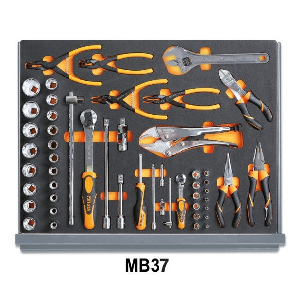 Beta Assortimento di 133 utensili per manutenzioni industriali in vassoio morbido in EVA