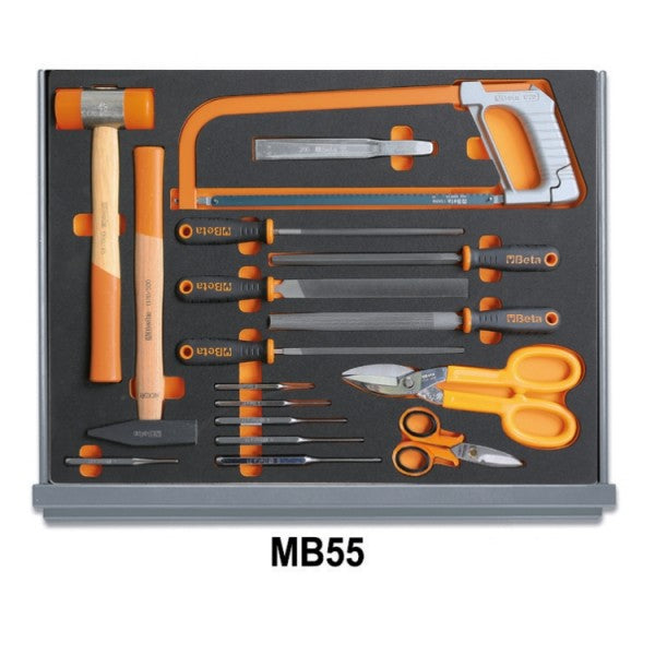 Beta Assortimento di 133 utensili per manutenzioni industriali in vassoio morbido in EVA