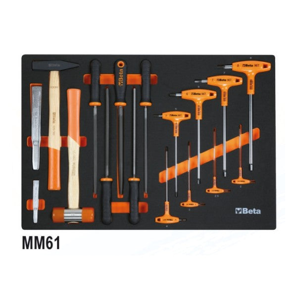 Beta Assortimento di 231 utensili per impiego universale in vassoio morbido in EVA