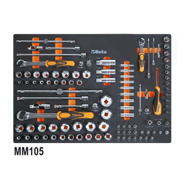 Beta Assortimento di 231 utensili per impiego universale in vassoio morbido in EVA