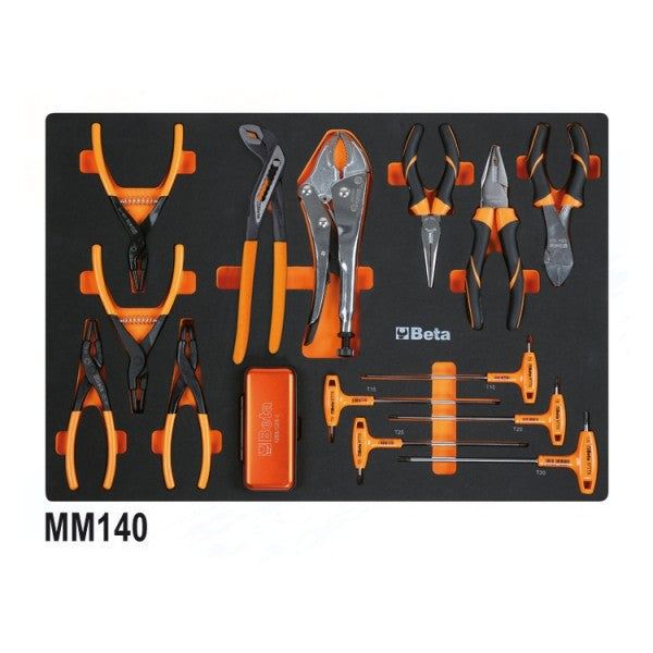 Beta Assortimento di 231 utensili per impiego universale in vassoio morbido in EVA