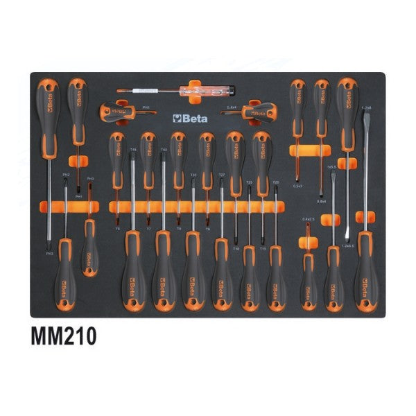 Beta Assortimento di 231 utensili per impiego universale in vassoio morbido in EVA