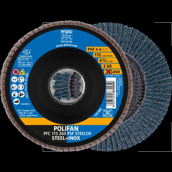 PFERD Dischi lamellari POLIFAN PFC 115 Z 60 PSF STEELOX/X-LOCK
