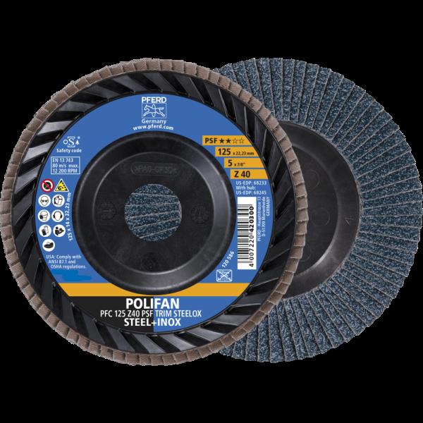 PFERD Dischi lamellari POLIFAN PFC 125 Z 40 PSF TRIM STEELOX