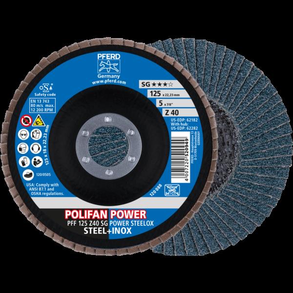 PFERD Dischi lamellari POLIFAN PFF 125 Z 40 SG POWER STEELOX