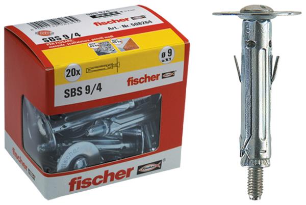 FISCHER Tasselli a espansione SBS 9/8 con gancio corto (1 Pz.)