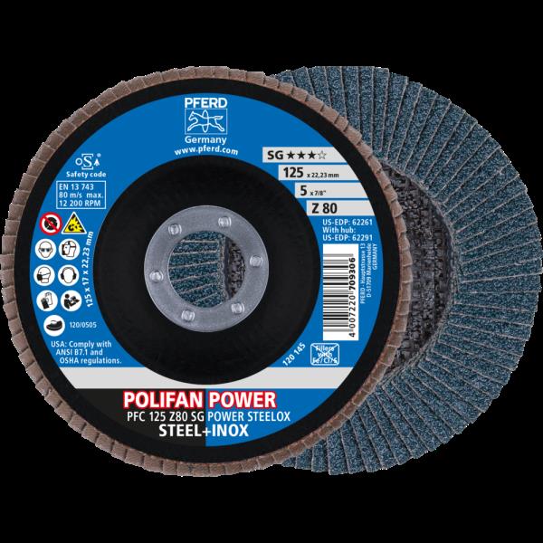 PFERD Dischi lamellari POLIFAN PFC 125 Z 80 SG POWER STEELOX