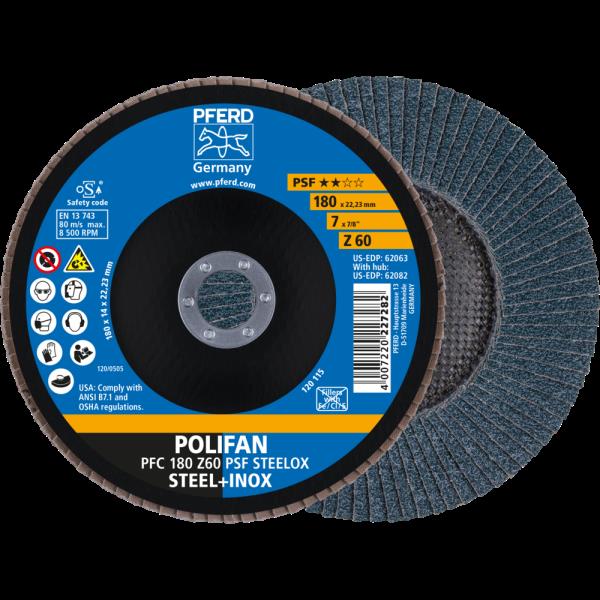 PFERD Dischi lamellari POLIFAN PFC 180 Z 60 PSF STEELOX