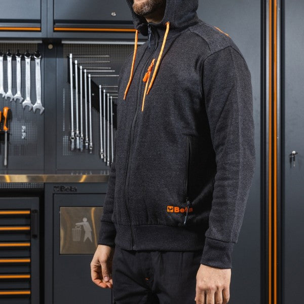 Beta Felpa zip lunga, con cappuccio