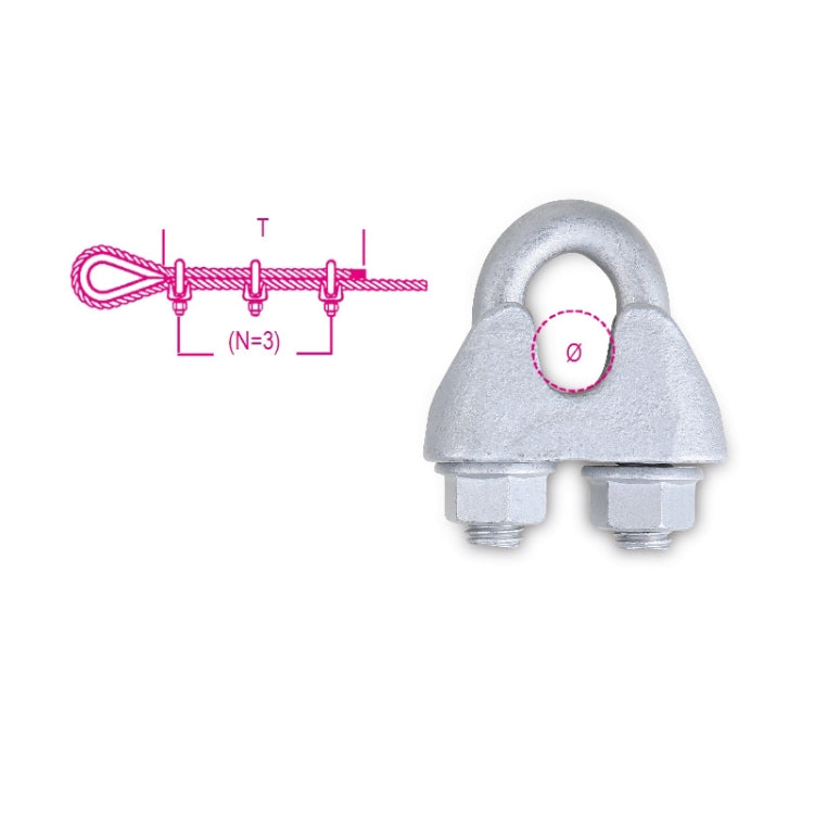 Beta Morsetti in ghisa malleabile corpo ZINCATO A CALDO cavallotto e dadi GEOMET-GEOKOTE