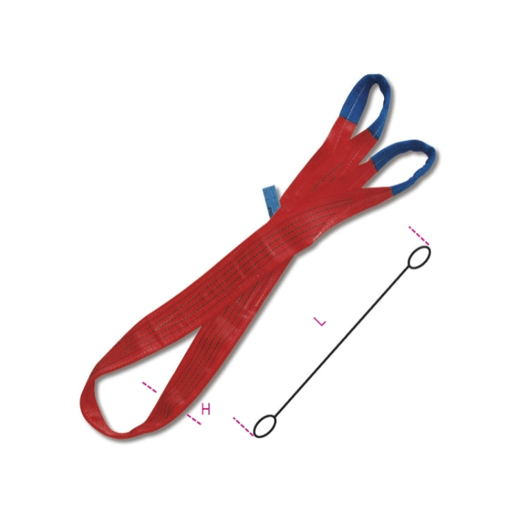 Beta Braca per sollevamento 5t rosso nastro piatto a due strati, asole rinforzate, poliestere alta tenacità (PES)