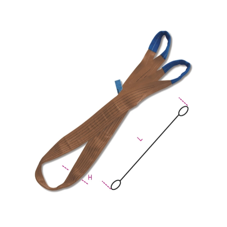 Beta Braca per sollevamento 6t marrone nastro piatto a due strati, asole rinforzate, poliestere alta tenacità (PES)