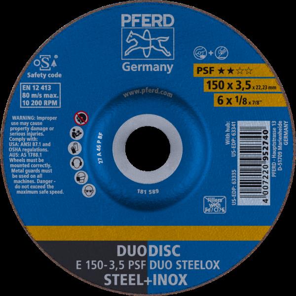 PFERD Dischi da taglio E 150-3,5 PSF DUO STEELOX