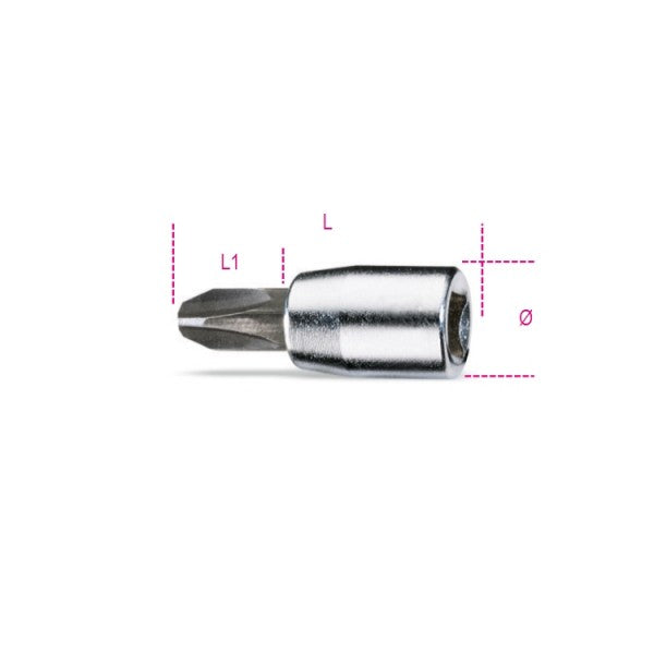 Beta Chiavi a bussola a giravite per viti con impronta a croce Philips® con attacco quadro femmina 1/4" cromate - inserti bruniti