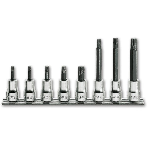 Beta Serie di chiavi a bussola a giravite per viti con impronta pentalobata con attacco quadro femmina 3/8" cromate - inserti bruniti