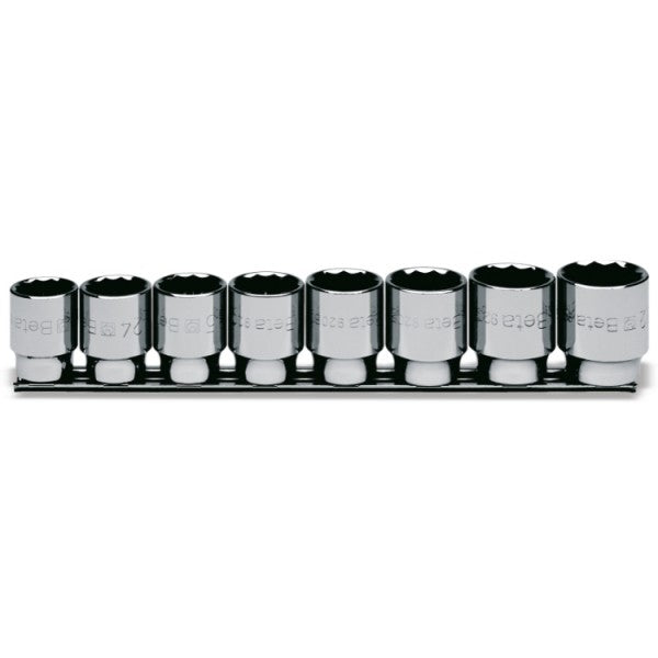 Beta Serie di chiavi a bussola con attacco quadro femmina 1/2" bocca poligonale, cromate