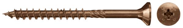 FISCHER Viti truciolari pozi FPF-SZ 5,0X70 BUP bronzate, filetto parziale (200 Pz.)