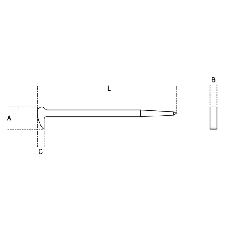 Beta Leva con estremità a punta e a becco
