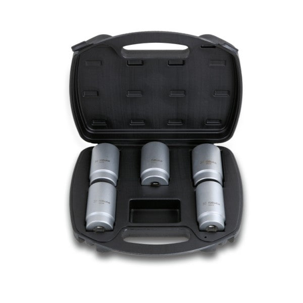 Beta Serie di 5 chiavi a bussola per serraggio dado mozzo in valigetta di plastica