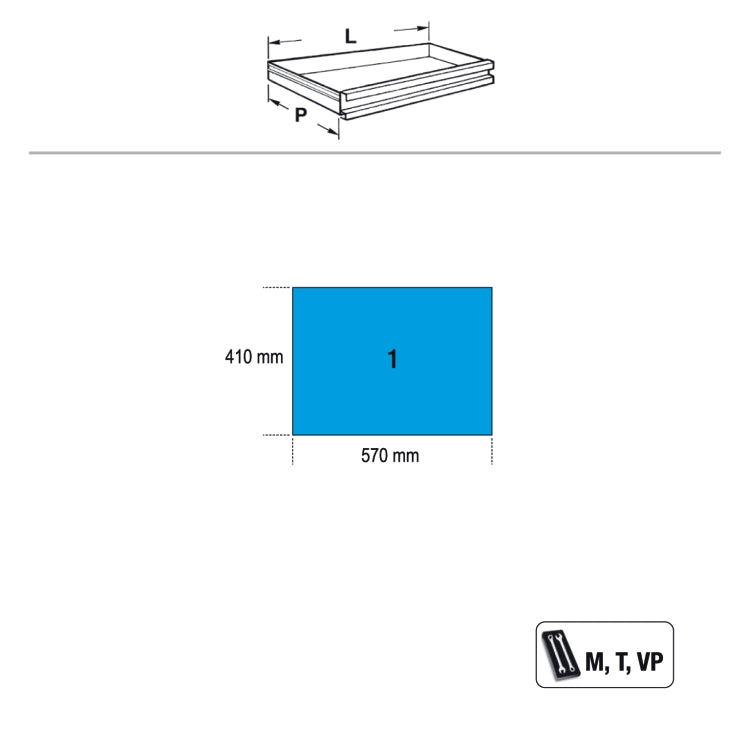 Beta Cassettiera mobile con sette cassetti in acciaio inossidabile con ruote antitraccia